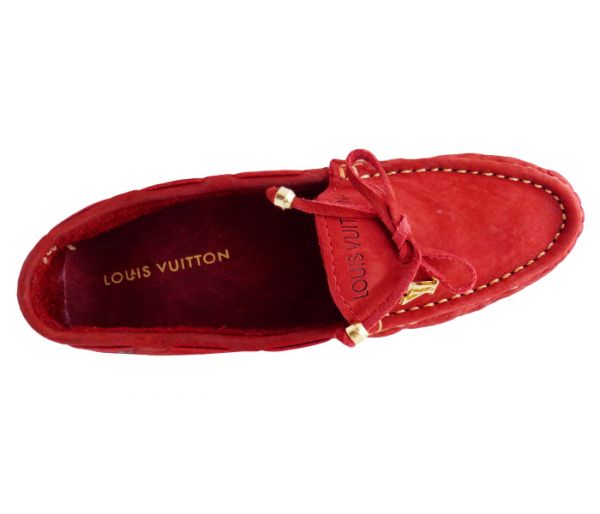 Mocassim Feminino Louis Vuitton Couro Vermelho