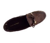 Mocassim Feminino Louis Vuitton Couro Café