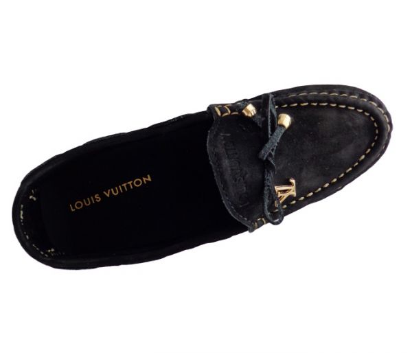 Mocassim Feminino Louis Vuitton Couro Preto